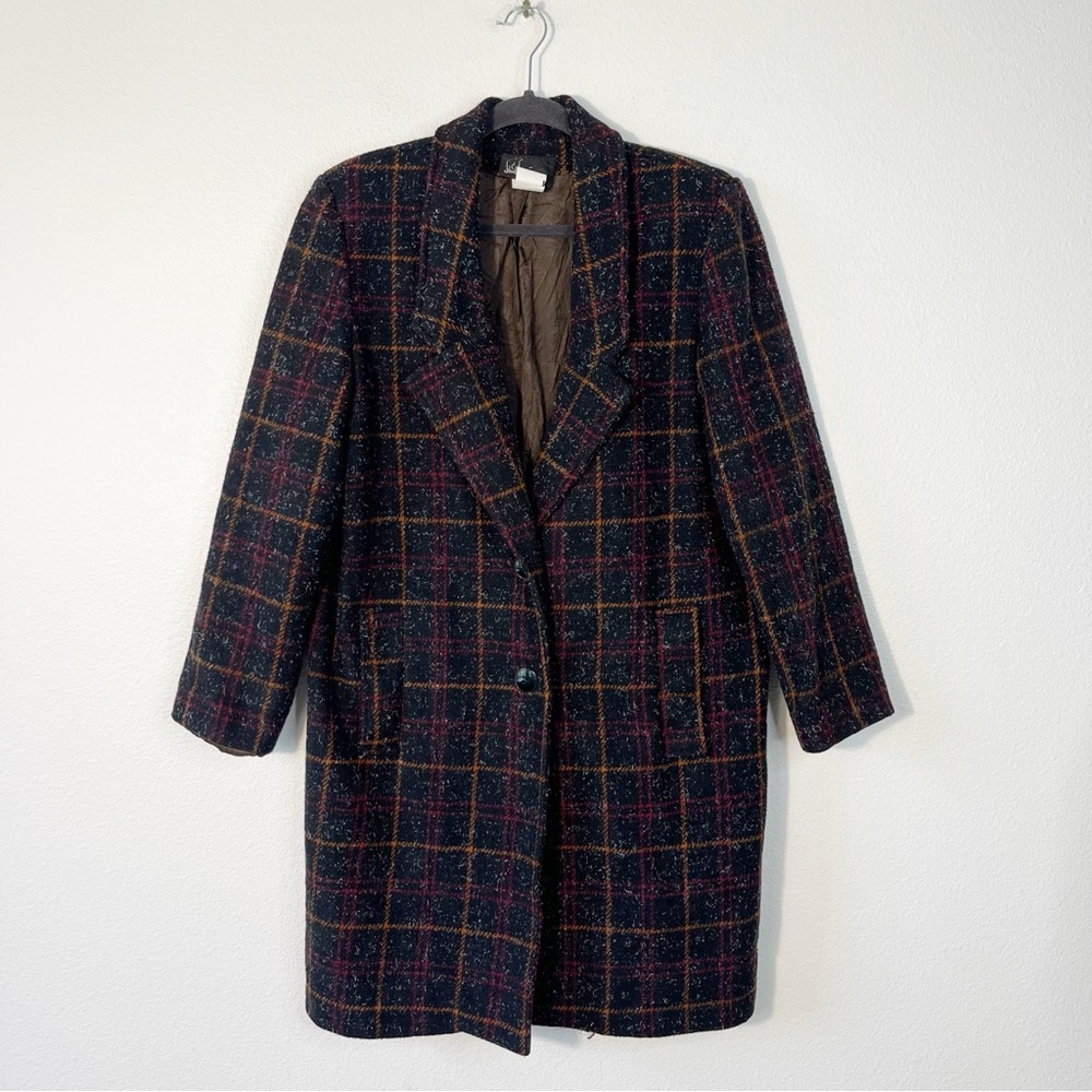 Vintage 80s Jonathan Stevens II Black Wool Blend Coat Medium Academia Poetcore